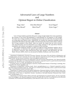 Adversarial Laws of Large Numbers and Optimal Regret in Online
  Classification