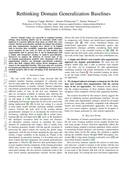 Rethinking Domain Generalization Baselines