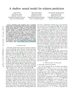 A shallow neural model for relation prediction
