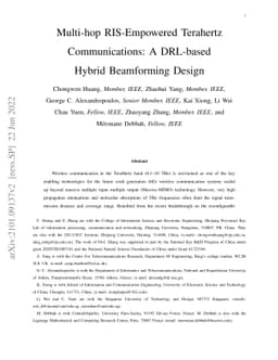 Multi-hop RIS-Empowered Terahertz Communications: A DRL-based Hybrid
  Beamforming Design
