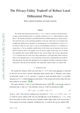 The Privacy-Utility Tradeoff of Robust Local Differential Privacy