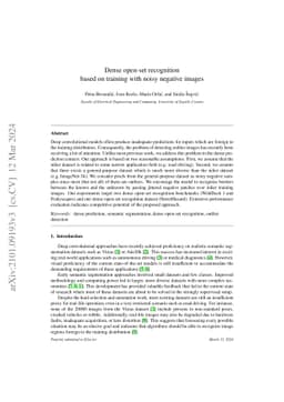 Dense outlier detection and open-set recognition based on training with
  noisy negative images