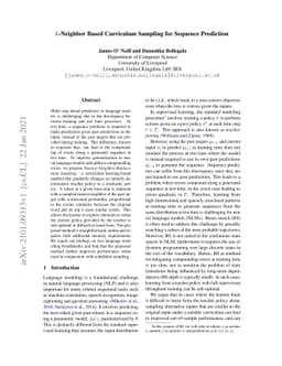 $k$-Neighbor Based Curriculum Sampling for Sequence Prediction