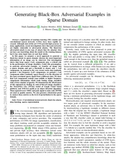 Generating Black-Box Adversarial Examples in Sparse Domain
