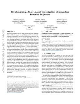 Benchmarking, Analysis, and Optimization of Serverless Function
  Snapshots