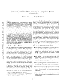 Hierarchical Variational Auto-Encoding for Unsupervised Domain
  Generalization