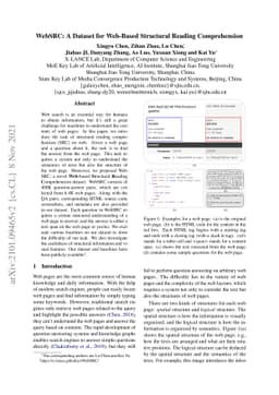 WebSRC: A Dataset for Web-Based Structural Reading Comprehension