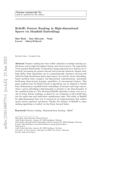 ReliefE: Feature Ranking in High-dimensional Spaces via Manifold
  Embeddings