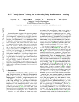 GST: Group-Sparse Training for Accelerating Deep Reinforcement Learning