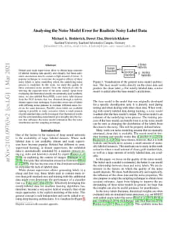 Analysing the Noise Model Error for Realistic Noisy Label Data