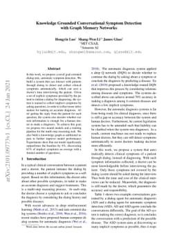 Knowledge Grounded Conversational Symptom Detection with Graph Memory
  Networks