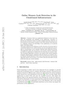 Online Memory Leak Detection in the Cloud-based Infrastructures