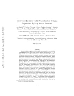 Encrypted Internet traffic classification using a supervised Spiking
  Neural Network