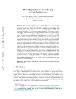 Meta-Regularization by Enforcing Mutual-Exclusiveness