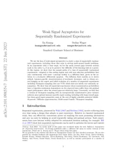Weak Signal Asymptotics for Sequentially Randomized Experiments