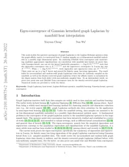 Eigen-convergence of Gaussian kernelized graph Laplacian by manifold
  heat interpolation