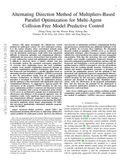 Alternating Direction Method of Multipliers-Based Parallel Optimization
  for Multi-Agent Collision-Free Model Predictive Control