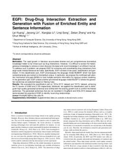 EGFI: Drug-Drug Interaction Extraction and Generation with Fusion of
  Enriched Entity and Sentence Information