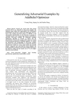 Generalizing Adversarial Examples by AdaBelief Optimizer