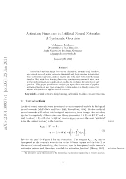 Activation Functions in Artificial Neural Networks: A Systematic
  Overview