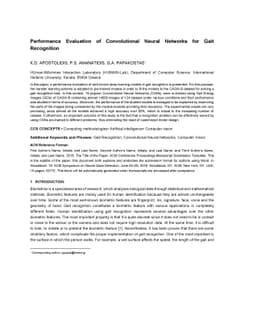 Performance Evaluation of Convolutional Neural Networks for Gait
  Recognition