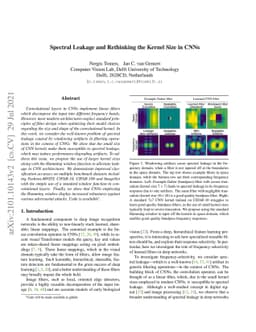 Spectral Leakage and Rethinking the Kernel Size in CNNs