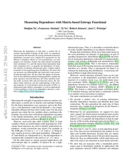 Measuring Dependence with Matrix-based Entropy Functional