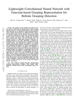 Lightweight Convolutional Neural Network with Gaussian-based Grasping
  Representation for Robotic Grasping Detection