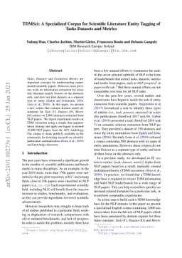 TDMSci: A Specialized Corpus for Scientific Literature Entity Tagging of
  Tasks Datasets and Metrics