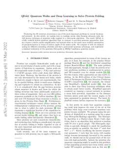 QFold: Quantum Walks and Deep Learning to Solve Protein Folding