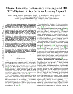 Channel Estimation via Successive Denoising in MIMO OFDM Systems: A
  Reinforcement Learning Approach