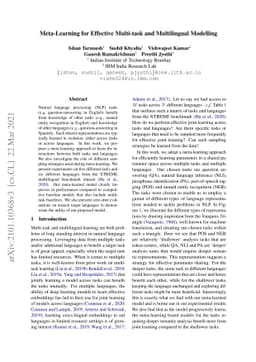 Meta-Learning for Effective Multi-task and Multilingual Modelling