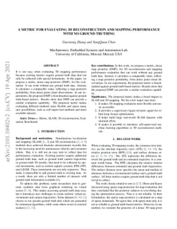 A metric for evaluating 3D reconstruction and mapping performance with
  no ground truthing