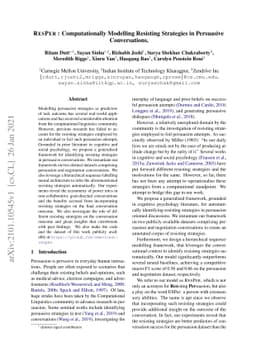 RESPER: Computationally Modelling Resisting Strategies in Persuasive
  Conversations
