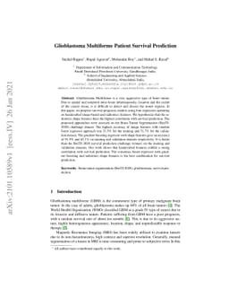 Glioblastoma Multiforme Patient Survival Prediction