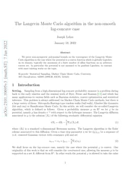 The Langevin Monte Carlo algorithm in the non-smooth log-concave case