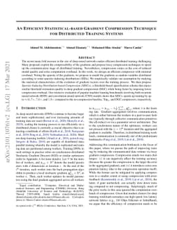 An Efficient Statistical-based Gradient Compression Technique for
  Distributed Training Systems