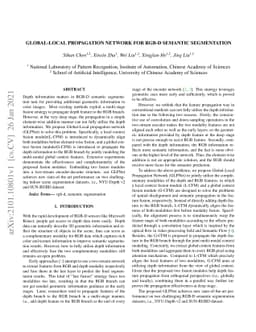 Global-Local Propagation Network for RGB-D Semantic Segmentation