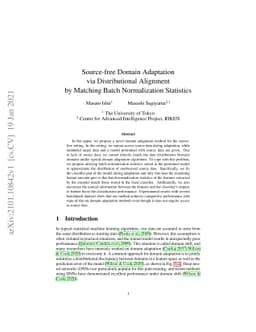 Source-free Domain Adaptation via Distributional Alignment by Matching
  Batch Normalization Statistics