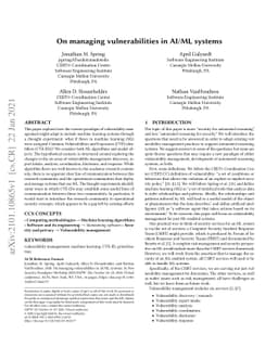 On managing vulnerabilities in AI/ML systems