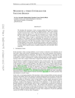 Maximum n-times Coverage for Vaccine Design