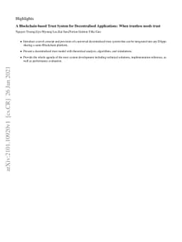 A Blockchain-based Trust System for Decentralised Applications: When
  trustless needs trust