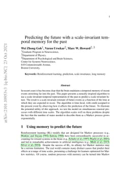 Predicting the future with a scale-invariant temporal memory for the
  past