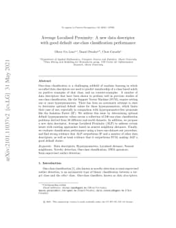Average Localised Proximity: A new data descriptor with good default
  one-class classification performance