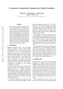A Comparison of Approaches to Document-level Machine Translation