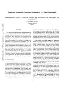 Supervised Momentum Contrastive Learning for Few-Shot Classification