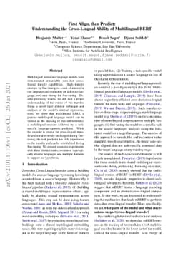 First Align, then Predict: Understanding the Cross-Lingual Ability of
  Multilingual BERT