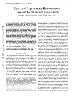 Exact and Approximate Heterogeneous Bayesian Decentralized Data Fusion