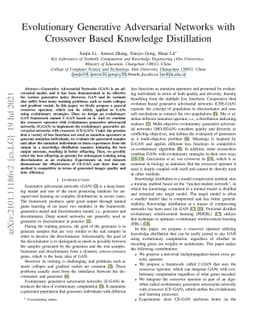 Evolutionary Generative Adversarial Networks with Crossover Based
  Knowledge Distillation
