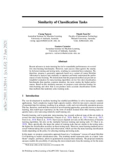 Similarity of Classification Tasks